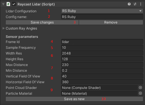 Lidar parameters